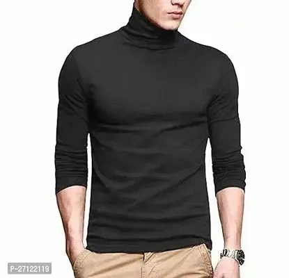 Stylish Black Cotton Blend Printed T-Shirt For Men-thumb0