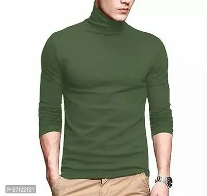 Stylish Green Cotton Blend Printed T-Shirt For Men