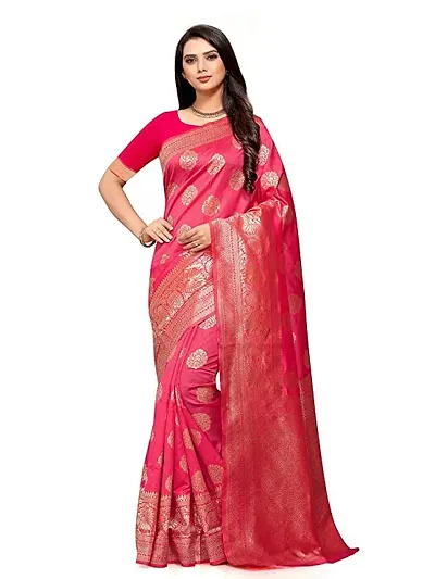 Stylish Silk Blend Saree with Blouse piece For Women