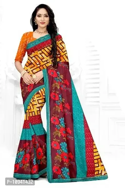 Beautiful Net Saree With Blouse Piece For Women-thumb0