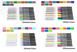 Classic 48 Pieces Neon Color Gel Pen Set For Coloring Kids Sketching Painting Drawing-thumb4