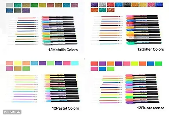 Classic 48 Pieces Neon Color Gel Pen Set For Coloring Kids Sketching Painting Drawing-thumb5
