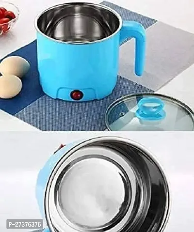 Electric 1.8 Liter Mini Cooker Kettle with Glass Lid Base Concealed Base Cooking Pot Noodle Maker Egg Boiler-Multicolor-thumb0