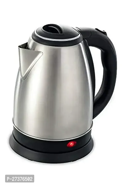 Electric Kettle with Stainless Steel Body, used for boiling Water, making tea and coffee, instant noodles, soup etc(2L , Silver-Black)-thumb0