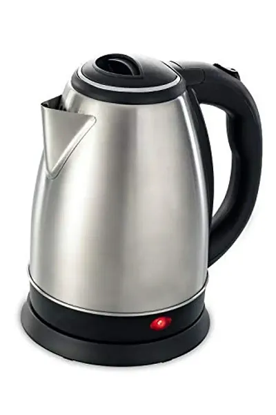 Electric Kettle with Stainless Steel Body, used for boiling Water, making tea and coffee, instant noodles, soup etc(2L , Silver-Black)