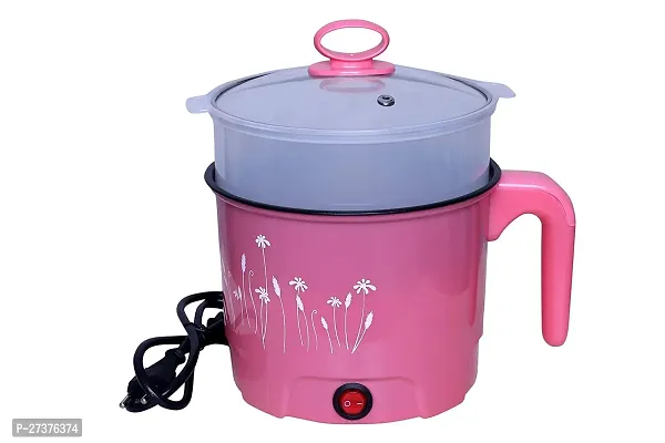 Electric Multifunction Mini Cooker Kettle with Glass Lid Base Concealed Base Multi-Purpose Cooking Pot Egg Boiler hot Pot Vegetable and Rice  Pasta Porridge for Home Multicolor-thumb3