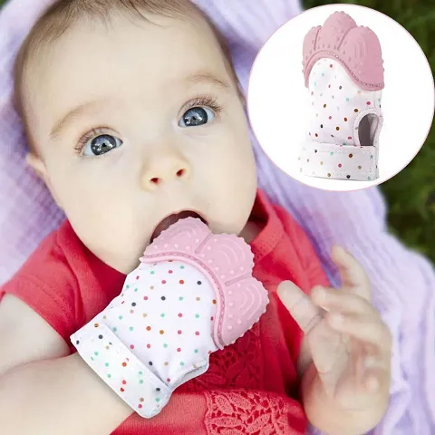 Baby Self Soothing Silicone Teething Mitten Glove Handy Toy Self-Soothing