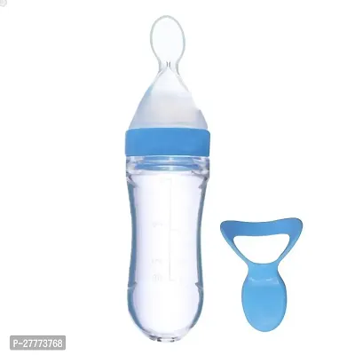 Baby Feeding Bottle with Spoon| BPA Free| Easy to Squeeze Bottle| Storage Friendly| Multifunctional Anti-Colic Feeding Bottle with Spoon|0 Months to 3 Years Baby/Kids-thumb0