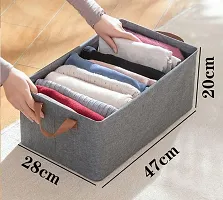 (Pack Of 1 ) 26 Litre Clothes Storage Bag, Foldable Storage Box with Handle, Household Wardrobe Storage Box, Steel Frame Support Closet Storage Bin (1 Pcs/Brown)-thumb3