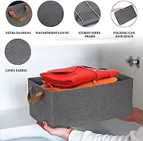 (Pack Of 1 ) 26 Litre Clothes Storage Bag, Foldable Storage Box with Handle, Household Wardrobe Storage Box, Steel Frame Support Closet Storage Bin (1 Pcs/Brown)-thumb1