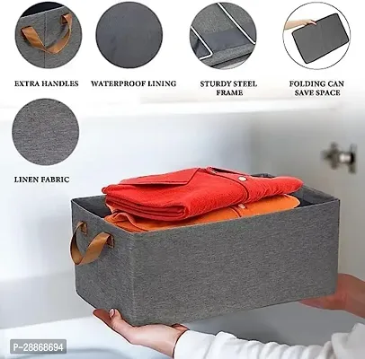 (Pack Of 1 ) 26L Storage Bag Steel Frame Support Closet Storage Bin Household Wardrobe Storage Box Drawer Large Capacity Folding Clothes Jeans Handle Portable Organizer-thumb4