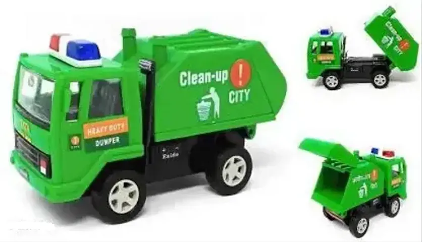 Ap kids Toys Truck Clean up City Toy with Pull Back Toy , Green Color, 15 cm  (Green, Pack of: 1)