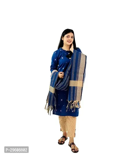 Stylish Khadi Cotton Kurti, Pant And Dupatta Set