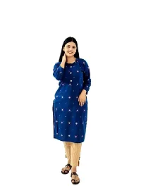 Stylish Khadi Cotton Kurti, Pant And Dupatta Set-thumb1