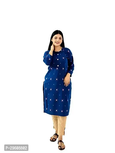 Stylish Khadi Cotton Kurti, Pant And Dupatta Set-thumb2