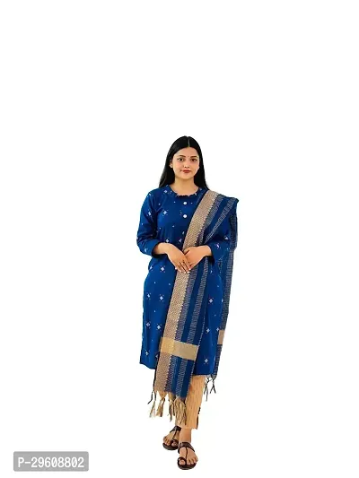 Stylish Khadi Cotton Kurti, Pant And Dupatta Set-thumb4