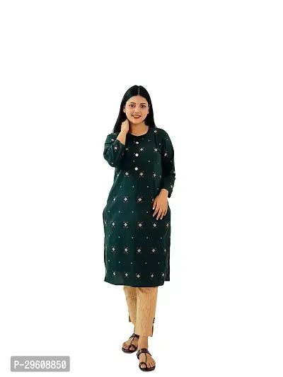 Stylish Khadi Cotton Kurti, Pant And Dupatta Set-thumb4