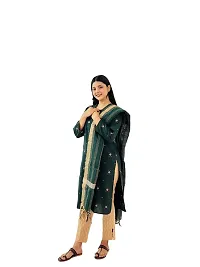 Stylish Khadi Cotton Kurti, Pant And Dupatta Set-thumb1