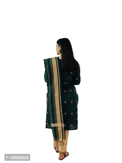 Stylish Khadi Cotton Kurti, Pant And Dupatta Set-thumb3