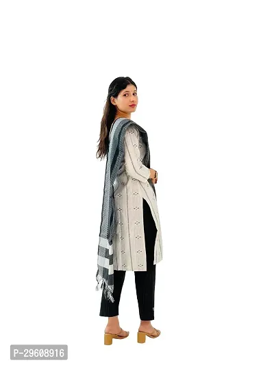 Stylish Khadi Cotton Kurti, Pant And Dupatta Set-thumb5