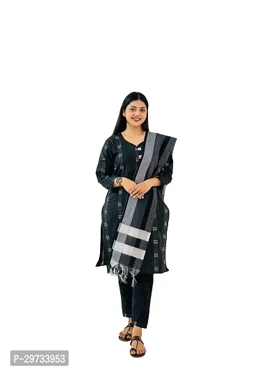 Trendy Khadi Cotton Kurti, Pant And Dupatta For Women-thumb0