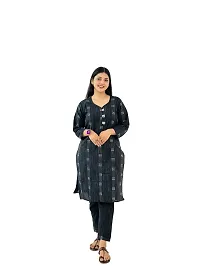 Trendy Khadi Cotton Kurti, Pant And Dupatta For Women-thumb3