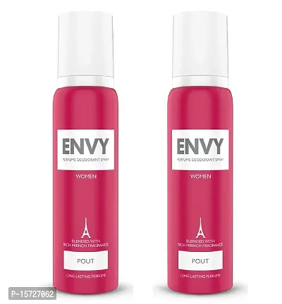 Envy Pout Long Lasting Perfume Deodorant Spray for Women (120ml) Pack of 2