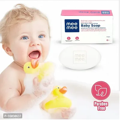 Mee Mee Baby Bubble Bath 500ml  Baby Powder 500g  Baby Soap 75g- Combo of 3 Items-thumb4