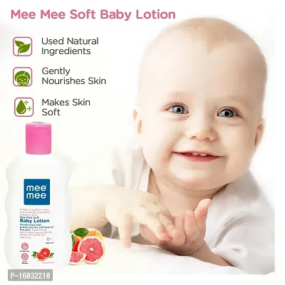 Mee Mee Mild Baby Shampoo  Baby Lotion  (Each, 200ml) with Baby Powder 200g  - Combo of 3 Items-thumb2