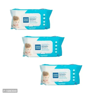 Mee Mee Caring Baby Wet Wipes with Lid (72 Pc) - Pack of 3