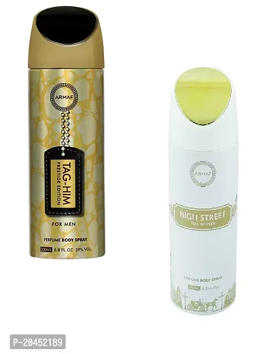 Armaf Tag Him Prestige Edition and High Street Perfume Body Spray for Men and Women (Each, 200ml) - Combo of 2 Items