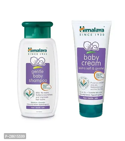 Himalaya Gentle Baby Shampoo (200ml) and Baby Cream (200ml) - Combo of 2 Items