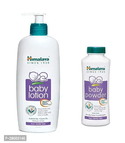 Himalaya Baby Lotion (400ml) with Baby Powder 200g - Combo of 2 Items