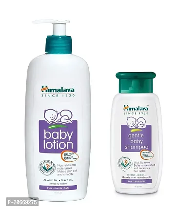 Himalaya Baby Lotion (400ml) with Gentle Baby Shampoo (200ml) - Combo of 2 Items