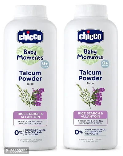 Chicco Baby Moments Talcum Powder with Rice Starch  Allantoin (300g) Pack of 2
