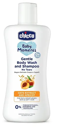 Chicco Baby Moments No Tears Gentle Body Wash and Shampoo (200ml) Pack of 2-thumb1