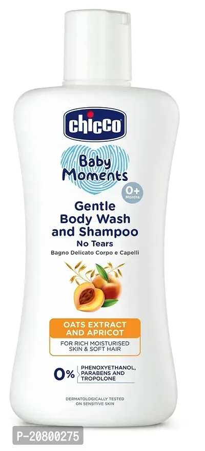 Chicco Baby Moments No Tears Gentle Body Wash and Shampoo (200ml) Pack of 2-thumb2