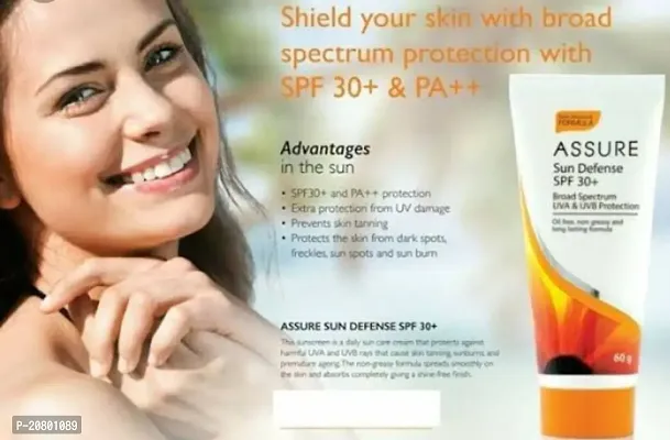Assure Broad Spectrum UVA and UVB Protection SPF 30+ Sun Defense Cream (60g) Pack of 1-thumb2