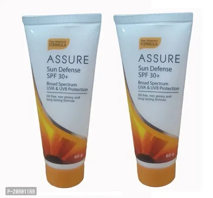 Assure Broad Spectrum UVA and UVB Protection SPF 30+ Sun Defense Cream (60g) Pack of 2