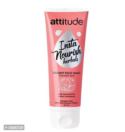 Attitude insta nourish herbals creamy face wash with almonds oil and indian gooseberry (100ml)-thumb0