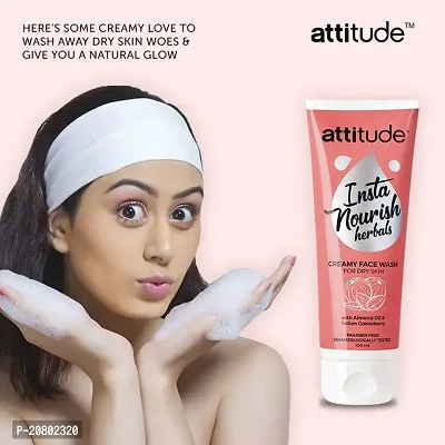 Attitude insta nourish herbals creamy face wash with almonds oil and indian gooseberry (100ml)-thumb4