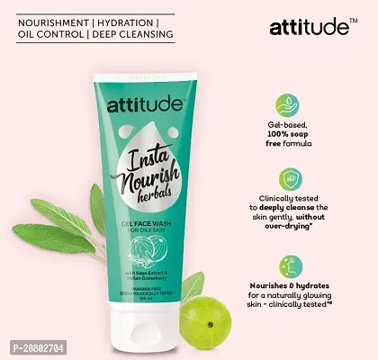 Attitude Insta Nourish Herbals Gel Face Wash for Oily skin (100ml) Pack of 2-thumb3