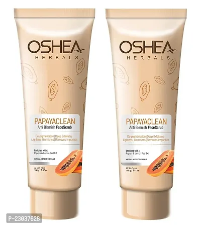 Oshea Papaya Clean Anti Blemish Face Scrub Enriched with Papaya  Lemon Peel Extracts (100g) Pack of 2