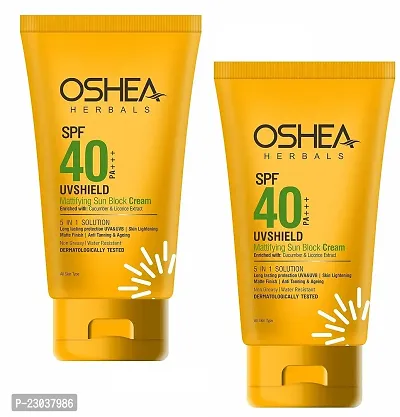 Oshea Herbals UVshield Mattifying 5 in 1 Sun Block Cream  Enriched with Cucumber  Licorice Extract (120 gm) Pack of 2