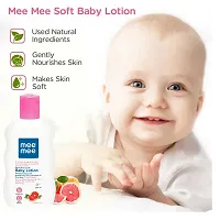 Mee Mee Soft Baby Body Lotion (2x200ml) with Premium Breathable Baby Diaper (12pcs, Upto 5 Kg)- Combo of 3 Items-thumb1