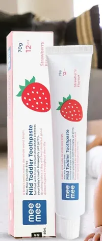 Mee Mee Nourishing Baby Oil (500ml) with Mild Toddler Strawberry  Flavour Toothpaste 12M+ (70g) - Combo of 2 Items-thumb2