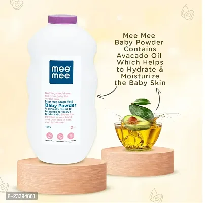 Mee Mee Fresh Feel Baby Powder 500g and Lotion 500ml with Baby Soap (75g) - Combo of 3 Items-thumb2