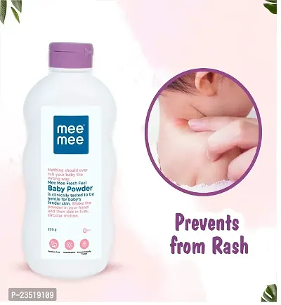 Mee Mee Fresh Feel Baby Powder 200g with Moisturising Baby Soap 75g and Mild Toddler Berry Flavour Toothpaste 12M+ (70g) - Combo of 3 Items-thumb2