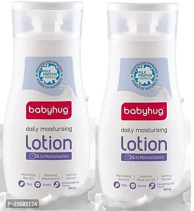 Babyhug Milk Protein Formula 24 hr Daily Moisturising Baby Lotion (200ml) Pack of 2