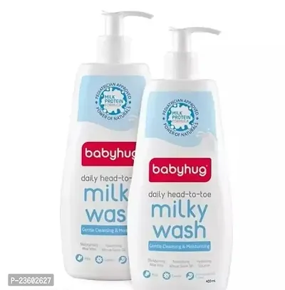 Babyhug Milk Protein Formula Daily Head To Toe Milky Wash (400ml) Pack of 2